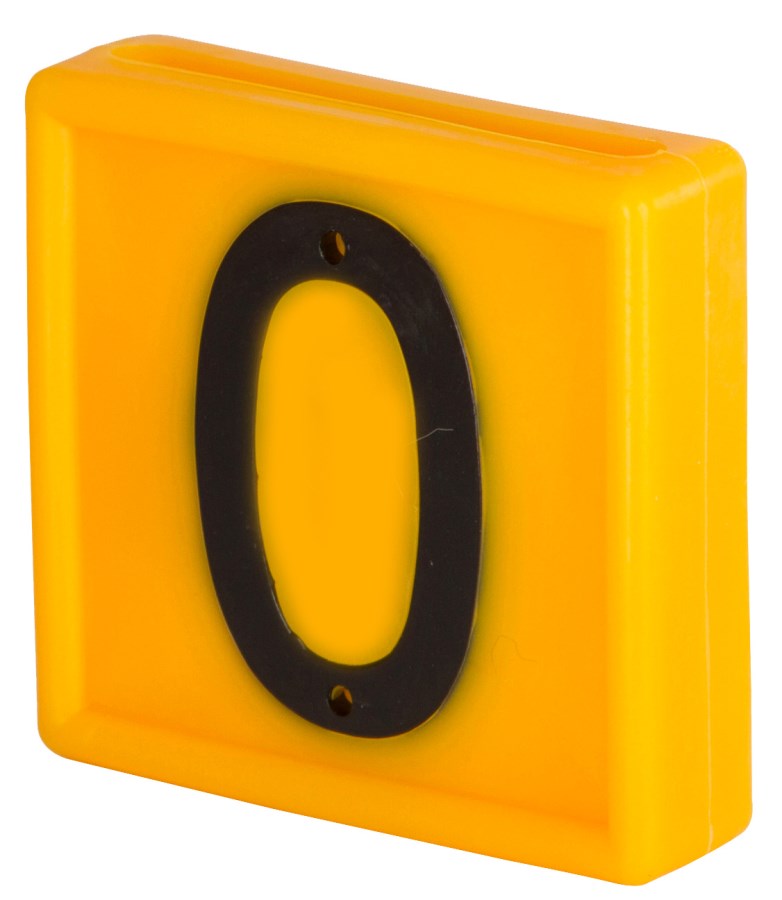 Kerbl Nummernblock, Ziffer 0, gelb, zum Einschlaufen, 10er Pack zum Einschlaufen - 207480