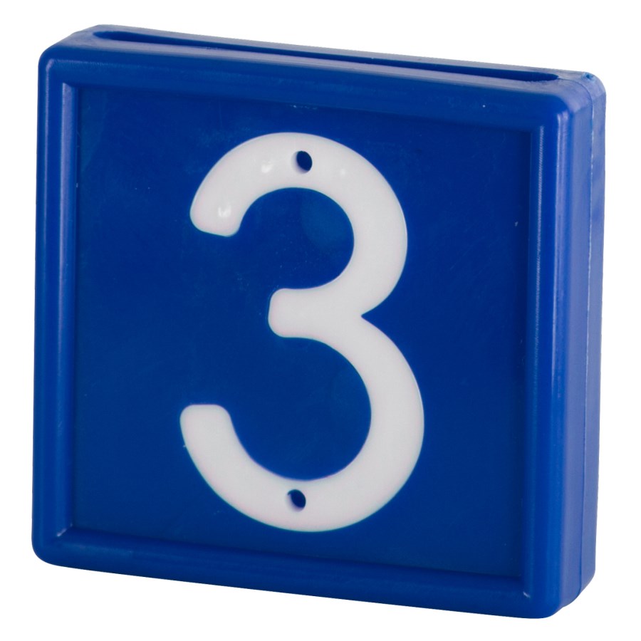 Kerbl Nummernblock, Ziffer 3, blau Zum Einschlaufen, 10er Pack zum Einschlaufen - 207493