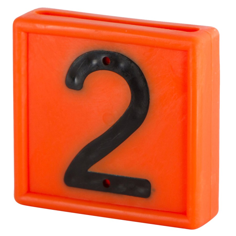 Kerbl Nummernblock, Ziffer 2, orange zum Einschlaufen, 10er Pack zum Einschlaufen - 207462