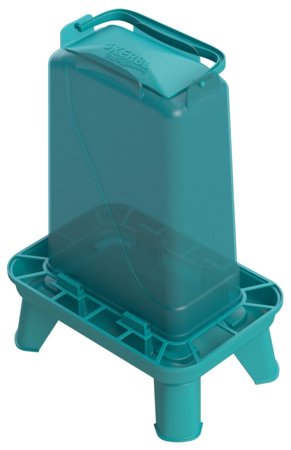 Kerbl Futterautomat rechteckig, Kunststoff, blau, 3,5L rechteckig, Kunststoff, blau - 70186