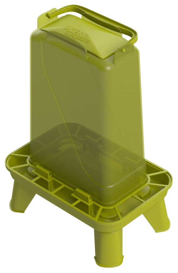Kerbl Futterautomat rechteckig, Kunststoff, grün, 3,5L rechteckig, Kunststoff, grün - 70188