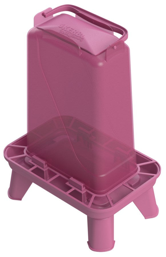 Kerbl Futterautomat rechteckig, Kunststoff, pink, 5,5L rechteckig, Kunststoff, pink - 70191