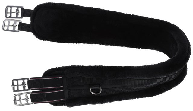 Covalliero Sattelgurt mit Webpelz schwarz, 125 cm - 3226340