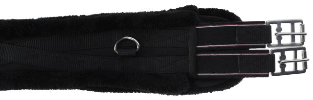 Covalliero Sattelgurt mit Webpelz schwarz, 125 cm - 3226340