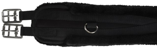 Covalliero Sattelgurt mit Webpelz schwarz, 125 cm - 3226340