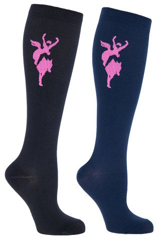 Covalliero Kompression-Reitstrümpfe Janne black/darknavy, 2erPack, 40-42 - 3228079