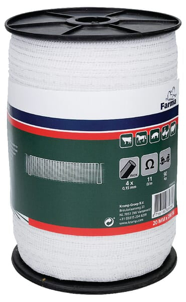 KRAMP Weidezaunband 20mm, 200m (4x0,15SS) 704008FA