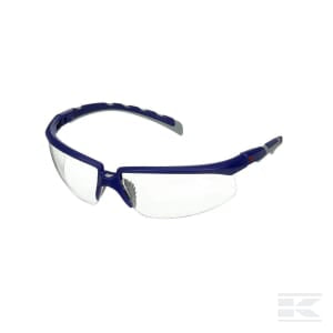 KRAMP Schutzbrille Solus 2000, blau/graues Gestell, kratzfest+ (K), durchsichtiges Glas S2001ASPBLU