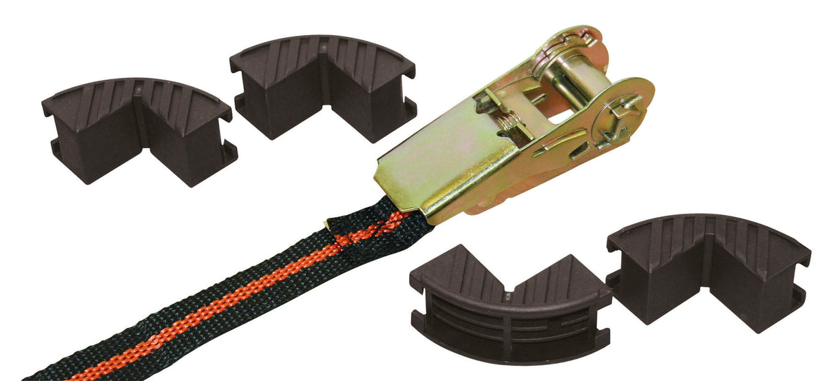 Kerbl Ratschenzurrgurtset 25mm x 5m mit 4 Kantenschutz, 122/245kg 37104