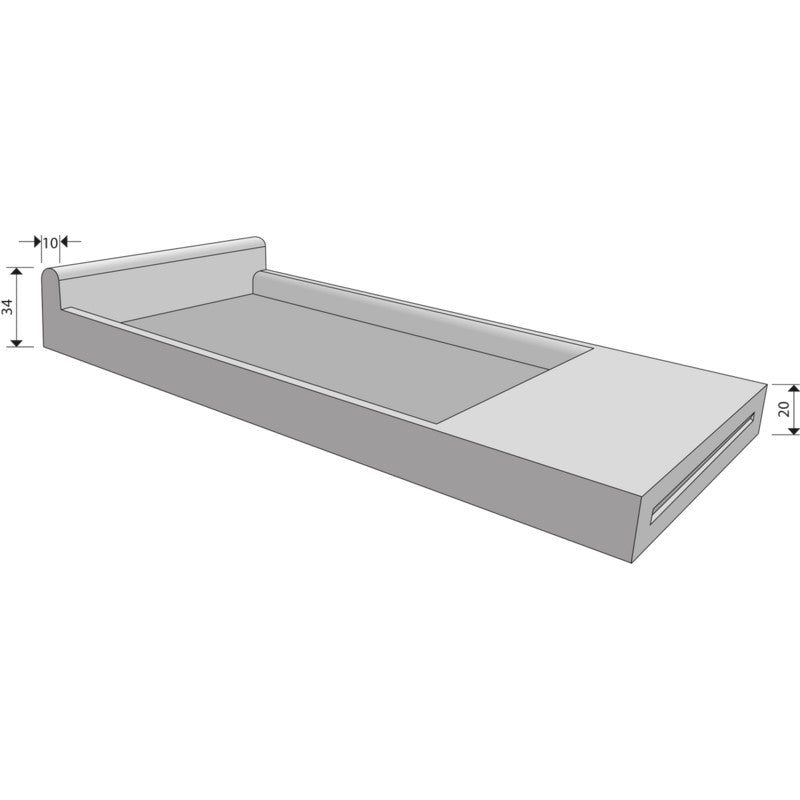Betonwerk Schwarz Liegemulde
