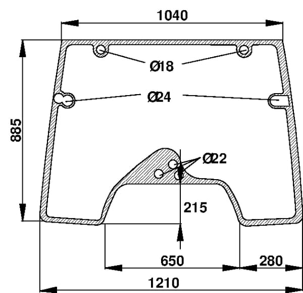 KRAMP Frontscheibe, oben aufstellbar D7121