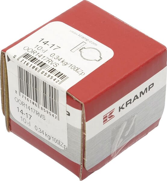 KRAMP Ohrschelle, doppelt, Edelstahl, 15-17 mm - 10 Stück OOR1417RVS