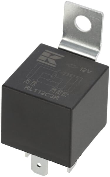 KRAMP Mini-Relais 12V, Umschalter, 30A/40A, mit Widerstand, mit Halter RL112C3R