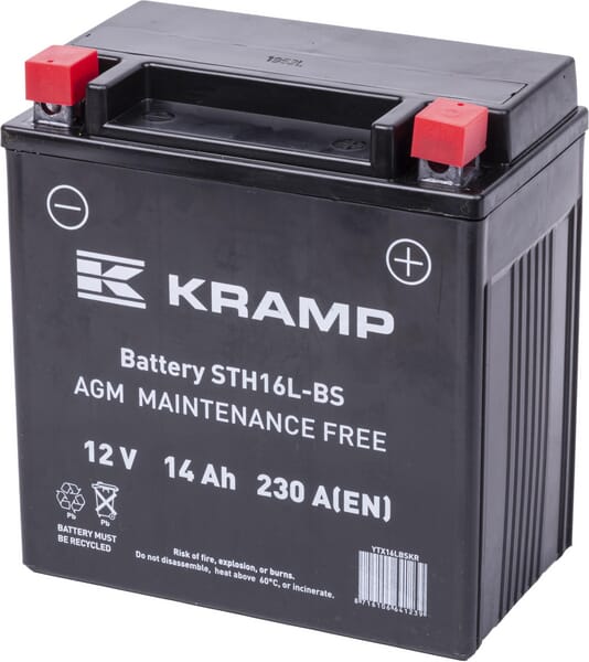 KRAMP Batterie 12V 14Ah 230A geschlossen Kramp YTX16LBSKR