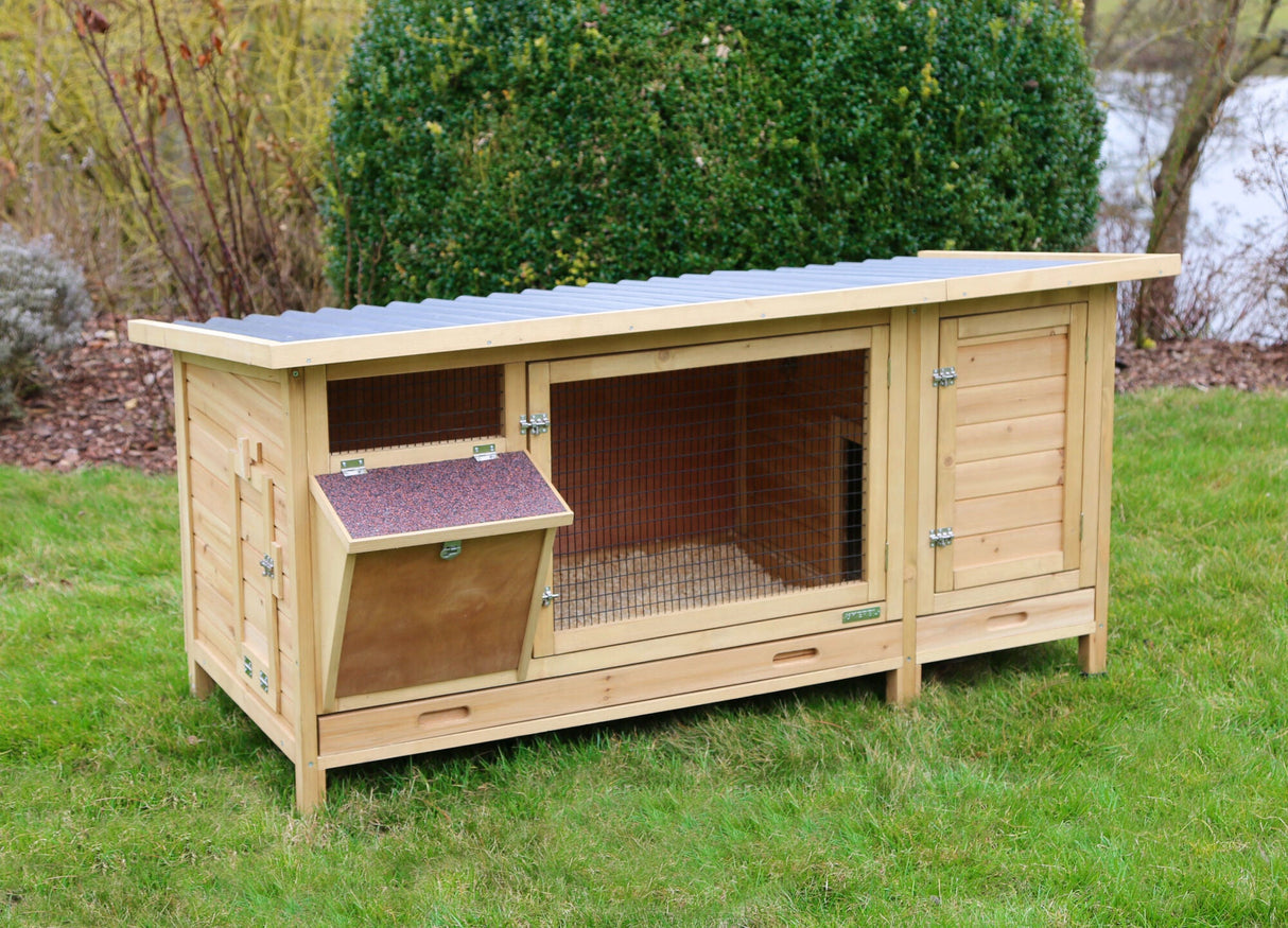 Kerbl Kaninchenstall XXL Vario mit Heuraufe 155x76x80cm 81709