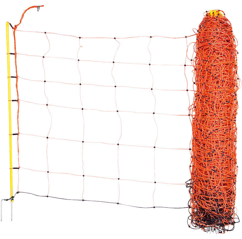 Kerbl Schafnetz, 50m, orange, Höhe: 108 cm - Doppelspitze - 27903