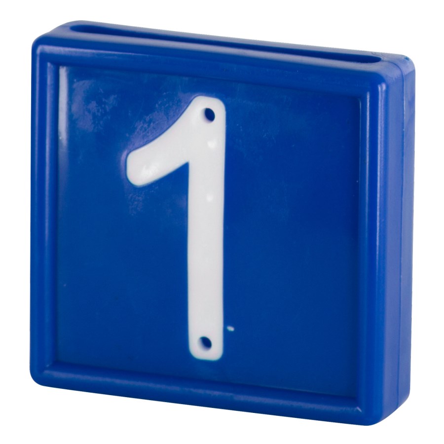 Kerbl Nummernblock, Ziffer 1, blau Zum Einschlaufen, 10er Pack zum Einschlaufen - 207491