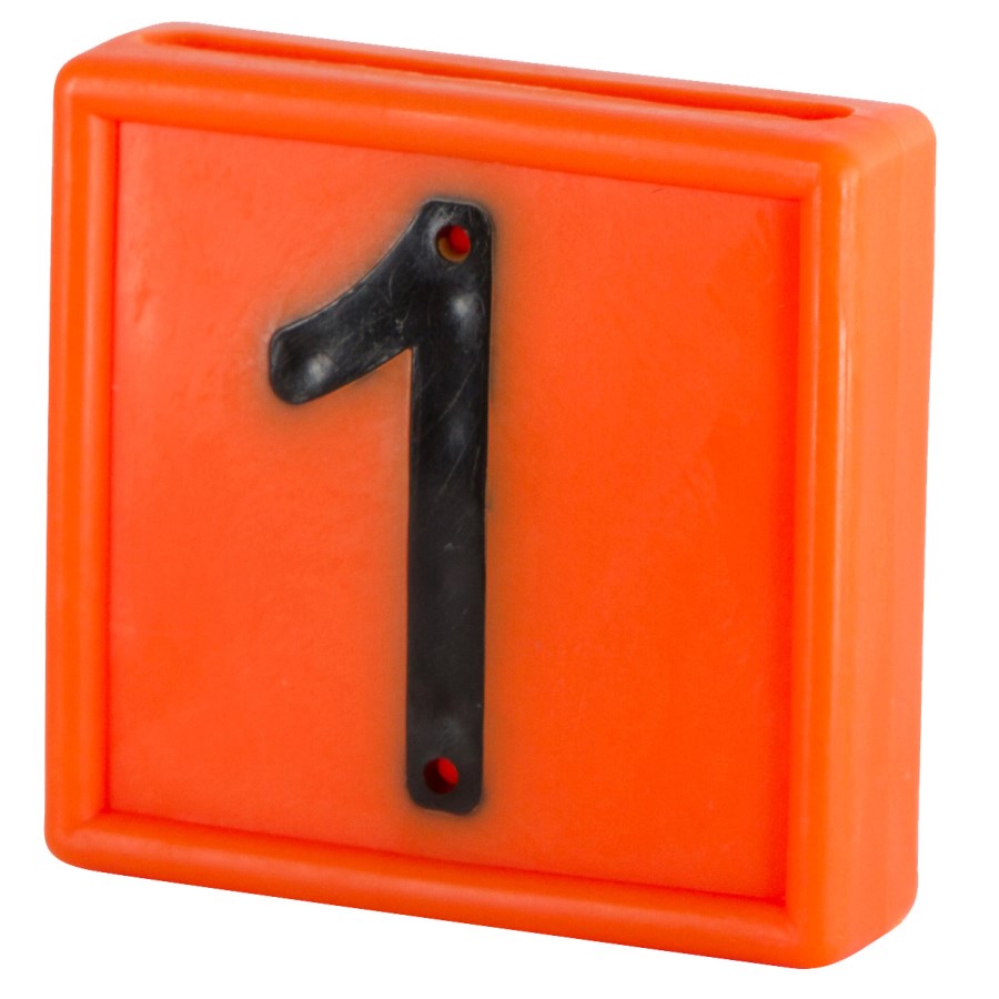 Kerbl Nummernblock, Ziffer 1, orange zum Einschlaufen, 10er Pack zum Einschlaufen - 207461