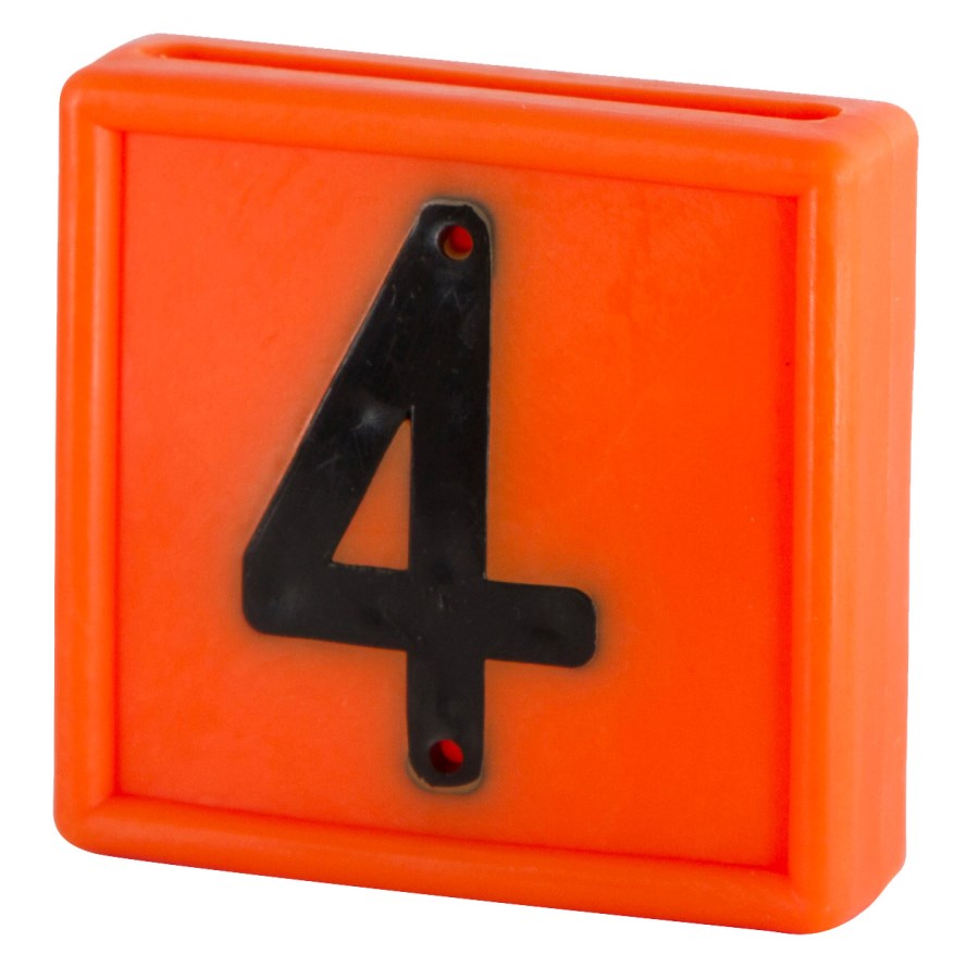 Kerbl Nummernblock, Ziffer 4, orange zum Einschlaufen, 10er Pack zum Einschlaufen - 207464