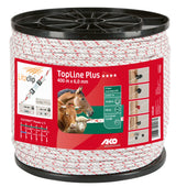 AKO Weidezaun TopLine Plus gefl. Seil, 5,5mm, 400m, weiß/rot 9x 0,28 mm TriCond - 449540