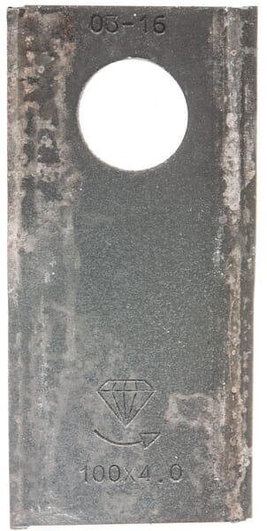 KRAMP Mähmesser links 100x48x4 mm, Bohrung Ø 21 mm, geeignet für Pöttinger, 25er-Packung - 25 Stück 434977KR