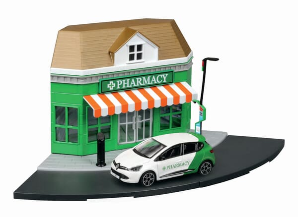 Bburago & Maisto City Apotheke mit 1 Pkw, 1:43 BB1831511