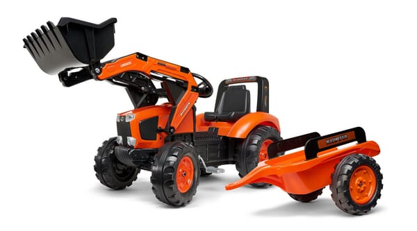 Chargeuse agricole Kubota avec remorque