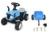 Jamara Aufsitztraktor New Hollandmit Anhänger blau 6V JA460482
