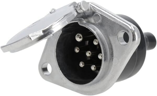 Trailer socket 7-pin, aluminum, 24V, screw terminals