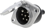 Trailer socket 7-pin, aluminum, 24V, screw terminals